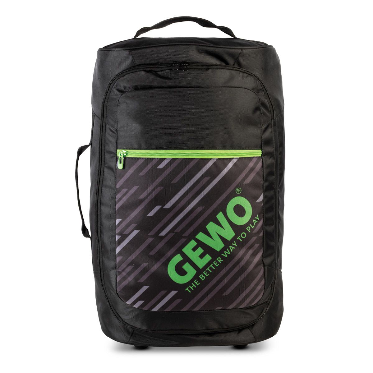 Gewo Trolley Stripes M zwart/limegroen