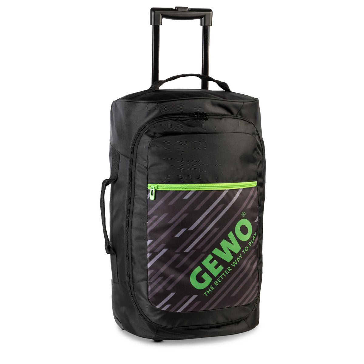 Gewo Trolley Stripes M zwart/limegroen