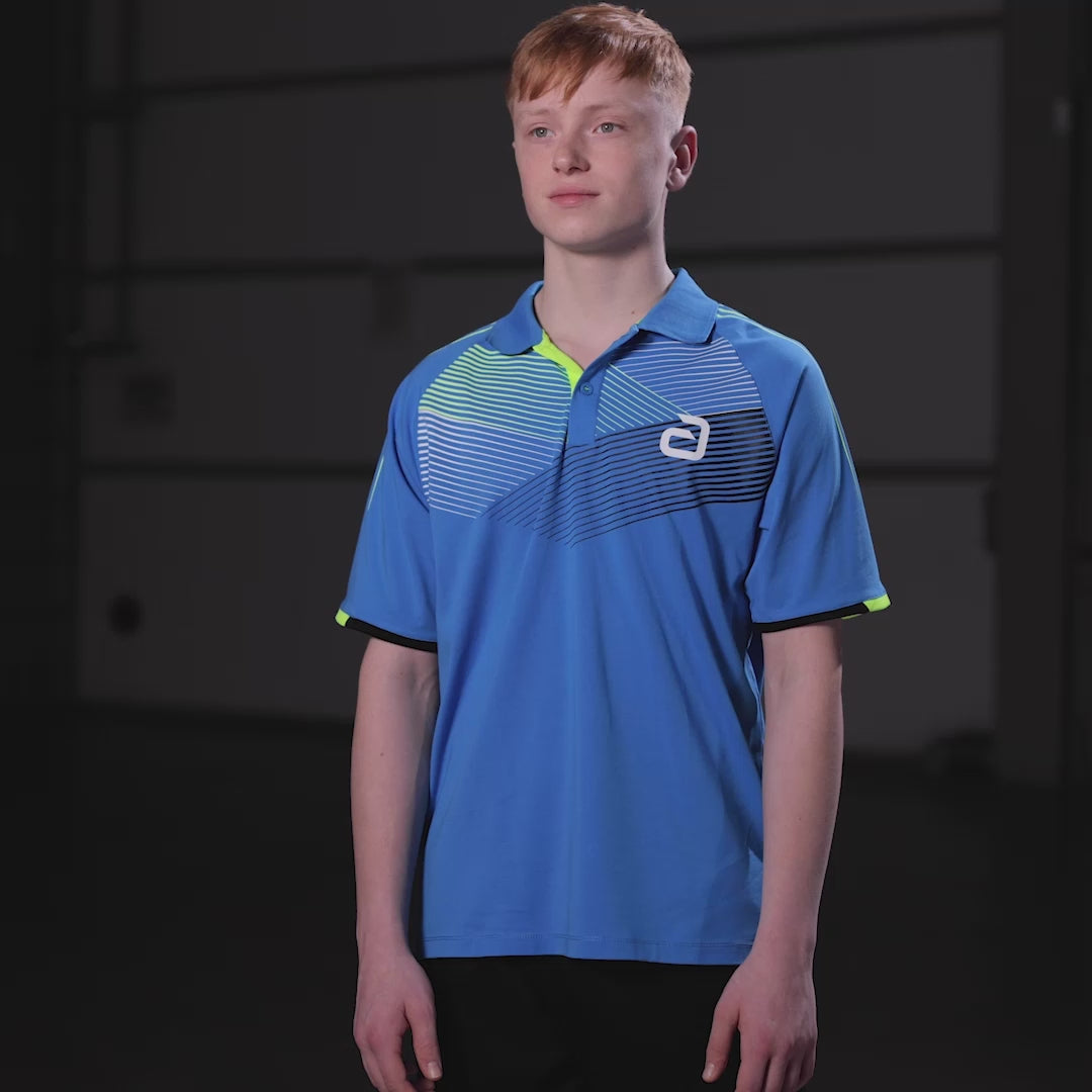 Load video: Andro Shirt Avos Cotton blue/yellow